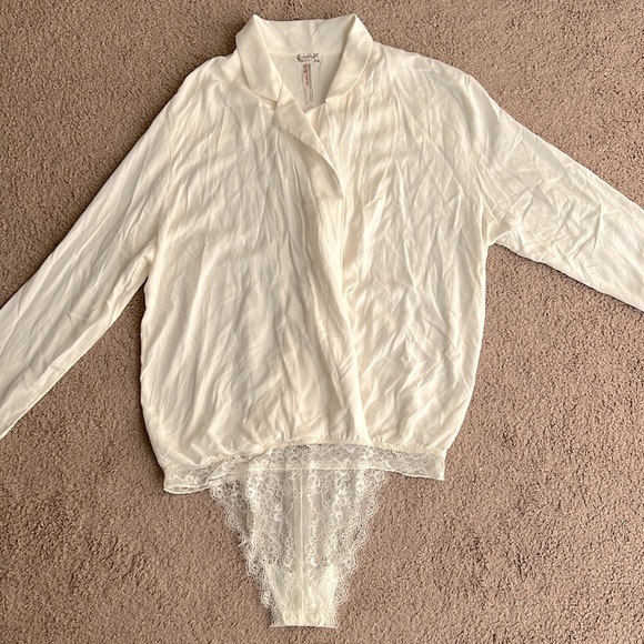 NWT Free People Elsa Bodysuit Cream - Picture 4 of 12